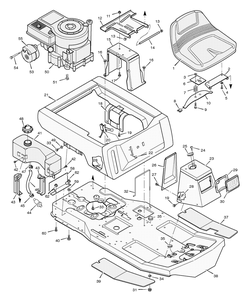 Body Chassis Diagram and Parts List for 30560X70D 1996 Briggs and Stratton Lawn Tractor